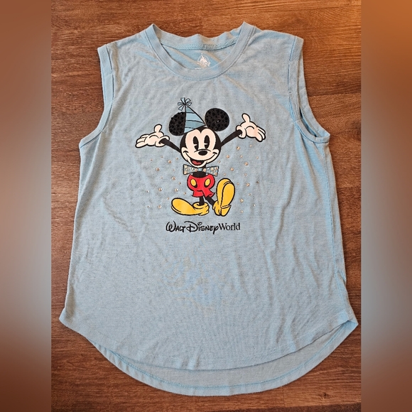 Disney Parks Walt Disney World Birthday Mickey Mouse Bedazzled Womens Tank Top - Picture 1 of 7